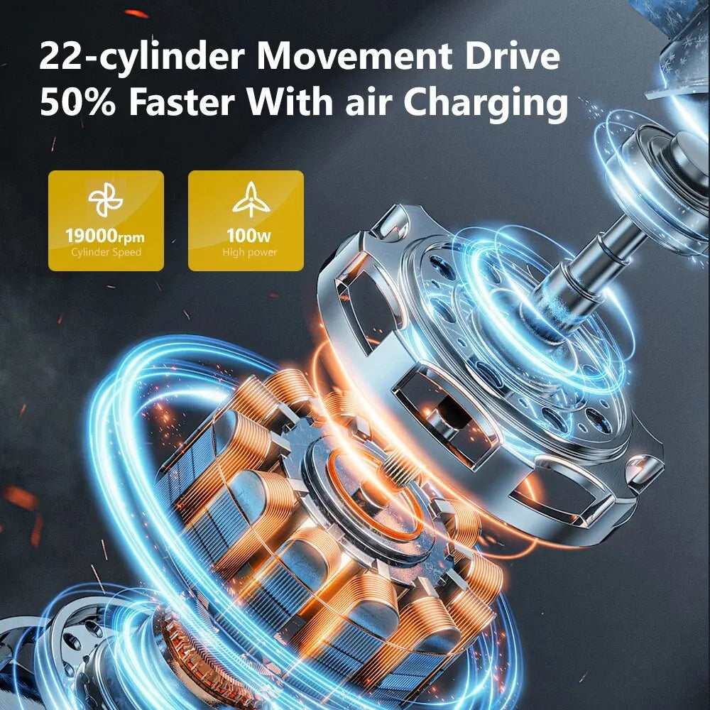 Corded Portable Car Air Pump 12V 150PSI Electric Tire Inflator with LED Light