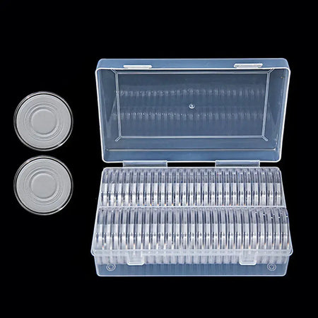 50Pc 41mm Coin Capsules Box with Inner Cushions Plastic Storage Protection Case by InterCyprus Trading Ltd