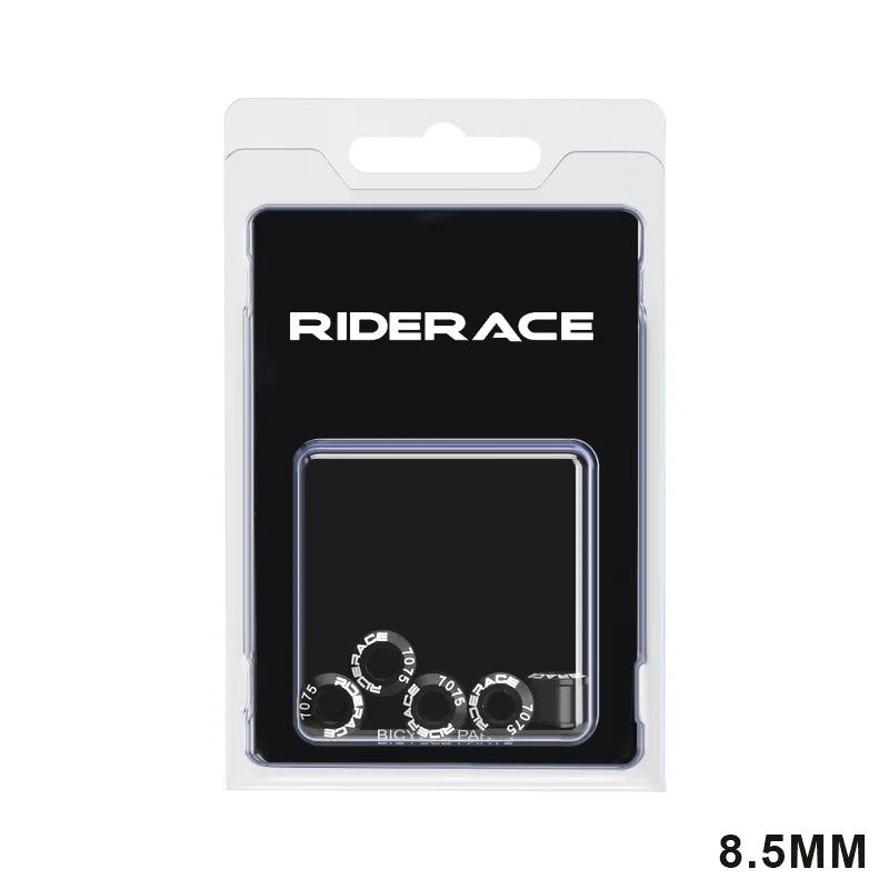 RIDERACE 5 PCS Bicycle Chainring Bolts &ndash; CNC 7075 Aluminum Ultra Durable Lightweight 8.5MM Black