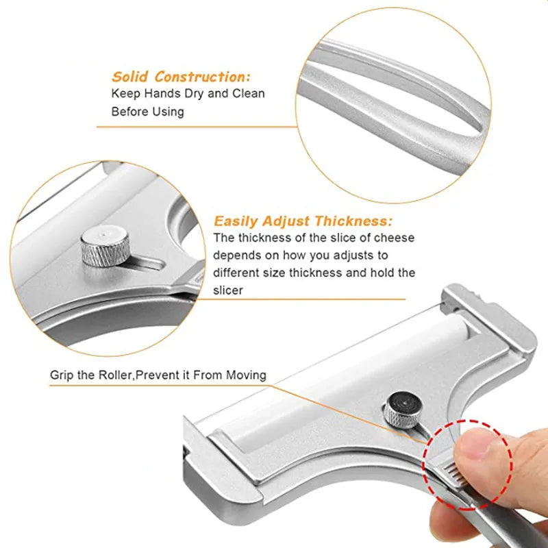 Adjustable Aluminium Alloy Cheese Slicer with Stainless Steel Wire