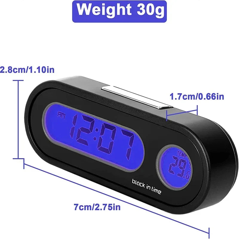 Car Clock Digital Thermometer Watch 2 In 1 &ndash; Luminous LCD