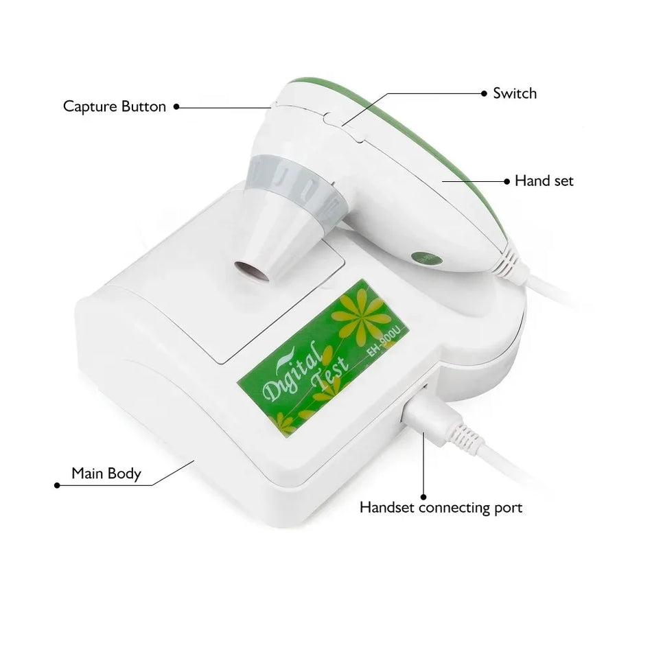 Nešiojamas skaitmeninis odos analizatorius drėgmės veido skeneris