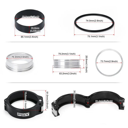 Intercooler Pipe Clamp 3.0/2.5/3.5 Inch Quick Release V Band Clamp 63mm/76mm 32516 Pinless HD Clamp Throttle Union Sleeve by InterCyprus Trading Ltd