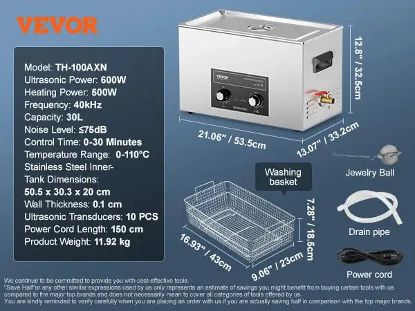 Ultrasonic Cleaner 2 To 30L With Heater And Timer 30L / Mexico