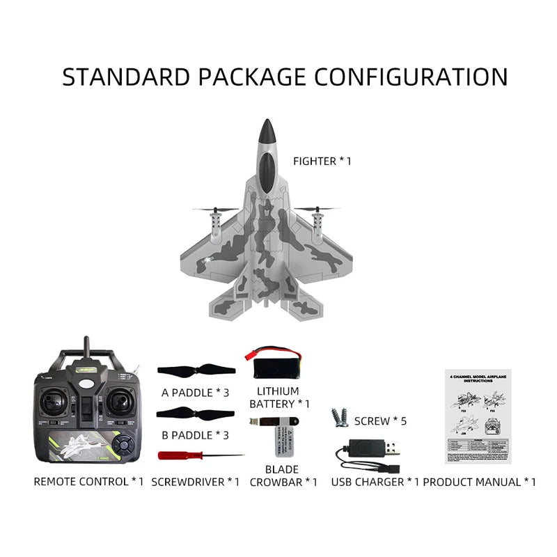 JIKEFUN F22 RC Stunt Plane with 4K Camera and 6G Auto Stabilisation BM16 F22