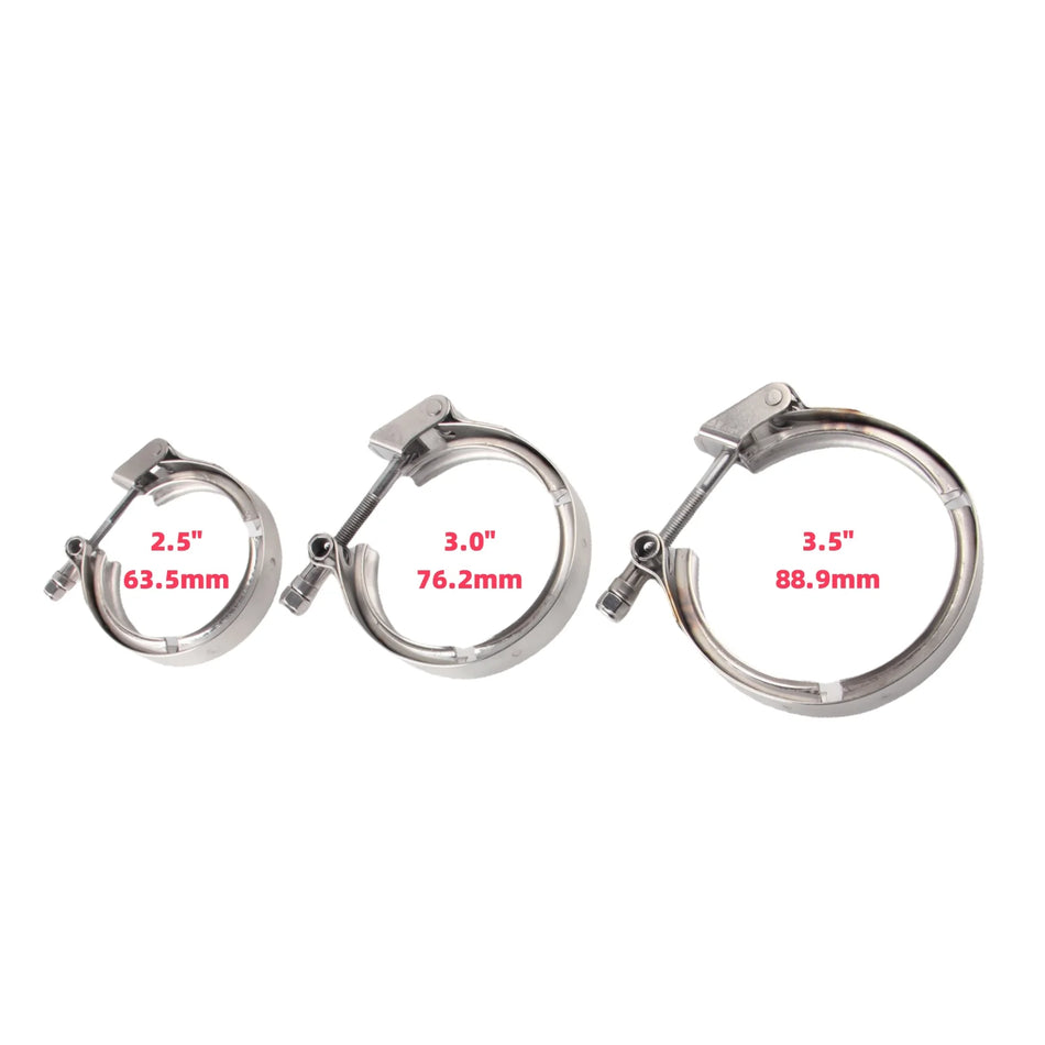 Collier V en acier inoxydable 304 à libération rapide pour bride d'échappement turbo 63-89mm