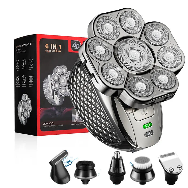Men's 9-Blade Electric Shaver &amp; 6-in-1 Grooming Kit withbox kit