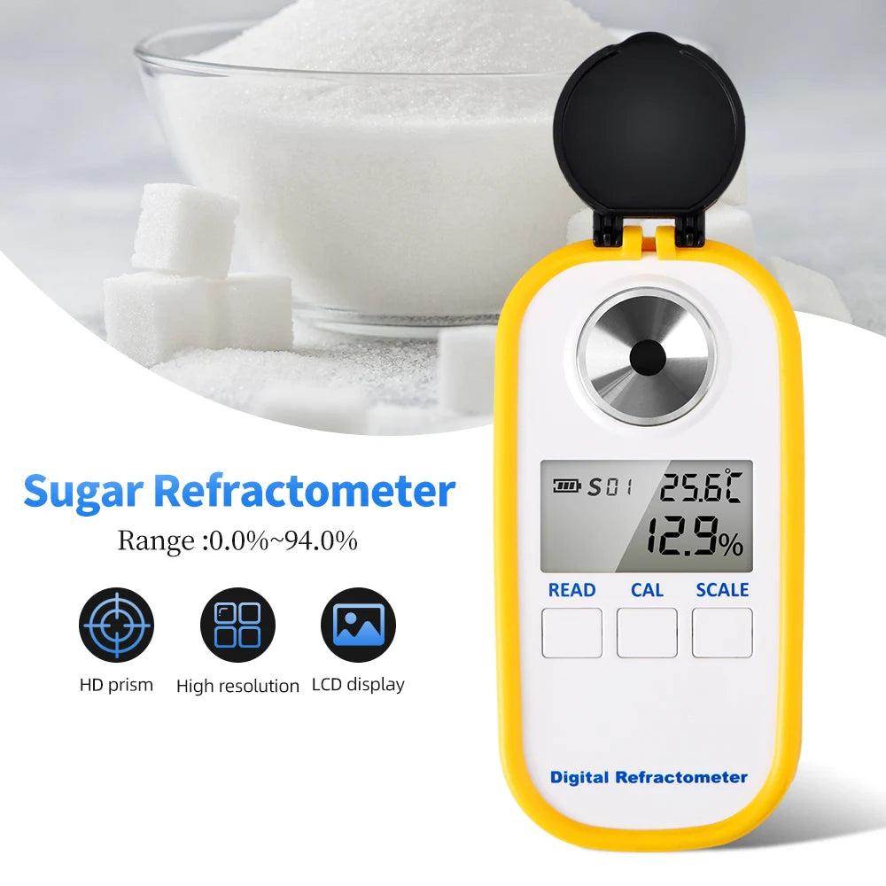 Digital Sugar Refractometer &ndash; Wide Brix Range With ATC DR102 Sugar 94 Brix