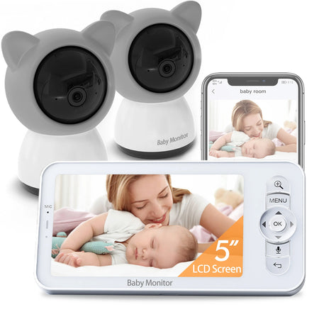 Babystar 5-Inch LCD Baby Monitor &ndash; Dual Camera Split Screen Support