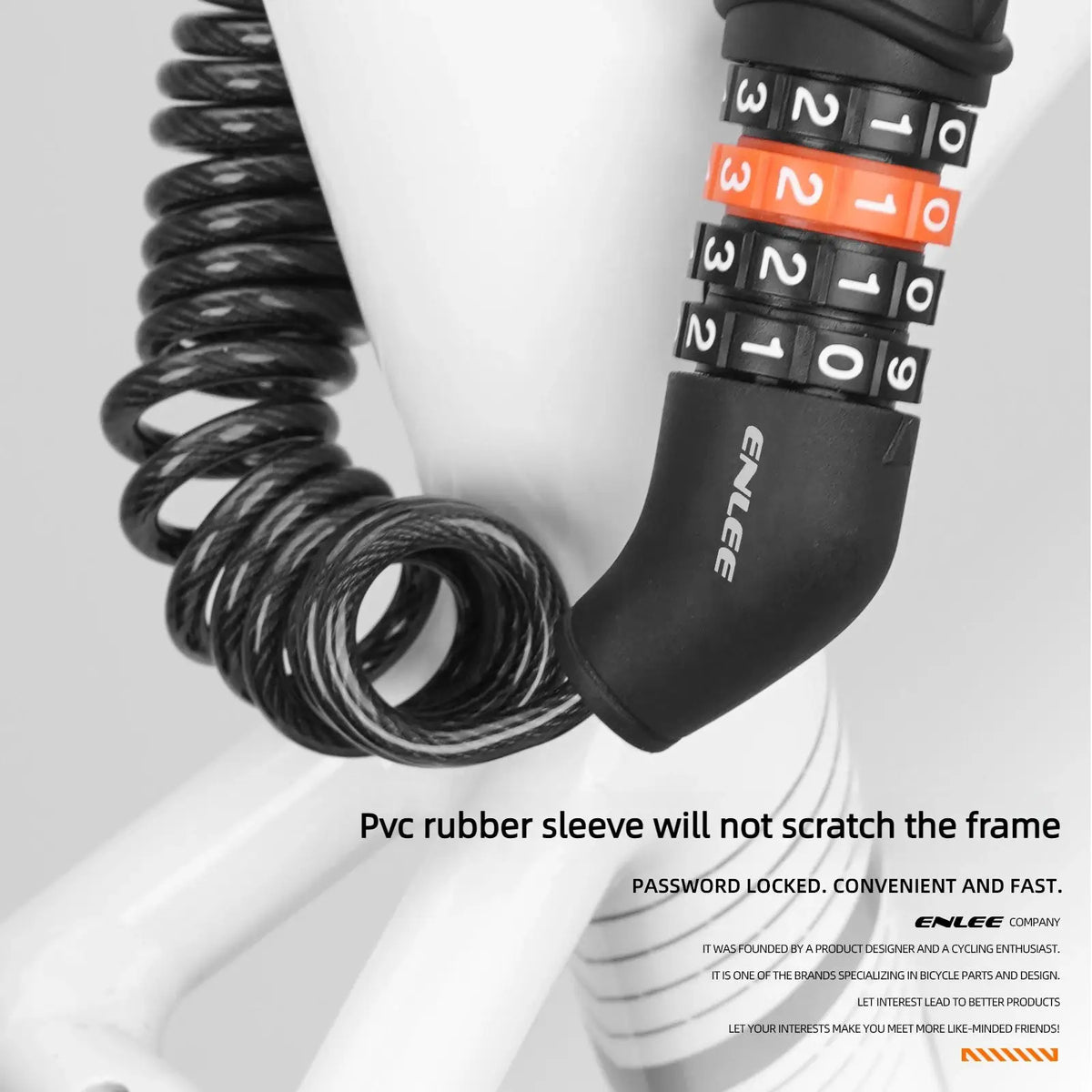 ENLEE New 150cm Stretchable Coiled Steel Wire Lock 4 Digit Password Anti Rust Helmet Lock For Bike Motorcycle Scooter Helmets by InterCyprus Trading Ltd