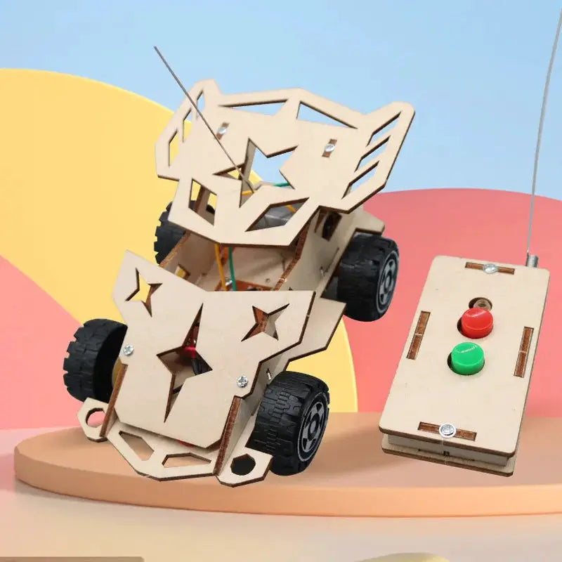 DIY Mini Solar Wireless Remote Control Car Toy Science Educational Toy Assembly RC Toys Wooden Car Vehicle Model For Kids by InterCyprus Trading Ltd