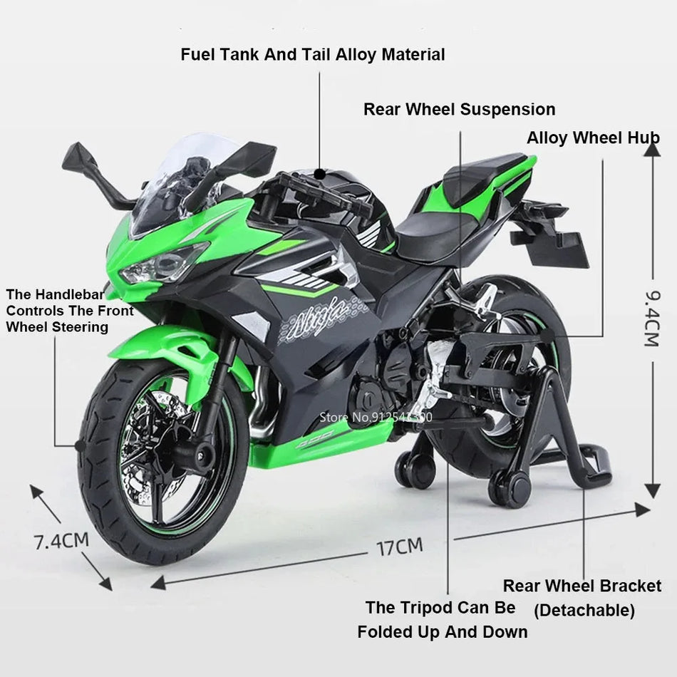 Model motornega kolesa v razmerju 1:12 iz zlitine za RMZ City Z1000