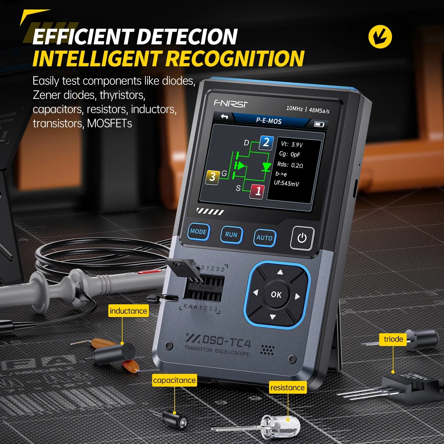 FNIRSI DSO-TC4 Upgrade 3 in 1 Digital Tester &ndash; 10MHz Bandwidth with Automatic Measurement