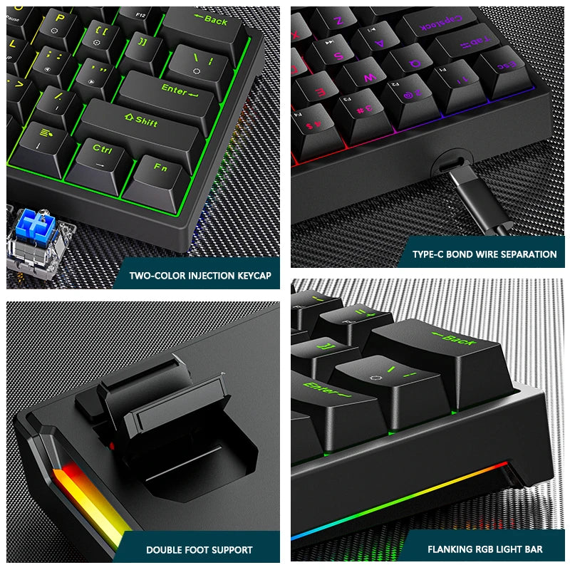 K620 Mini Gaming Keyboard &ndash; 61 Keys RGB Hotswap Type C
