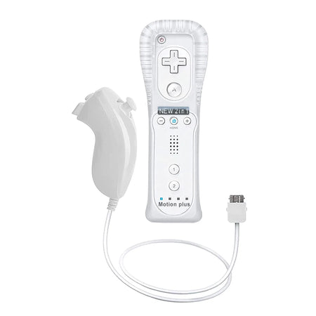 ZB063-67 Wii Remote With Nunchuck Built-In Motion Plus White- 1 Set