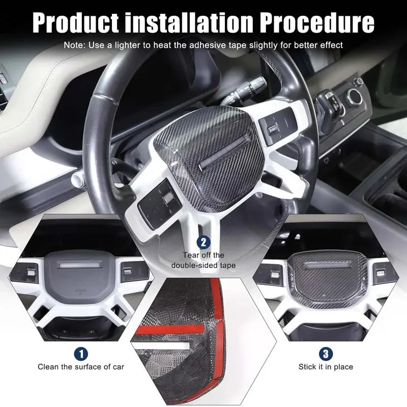 Karbon Fiber Direksiyon Simidi Logo Kapağı Defender 90 110 130