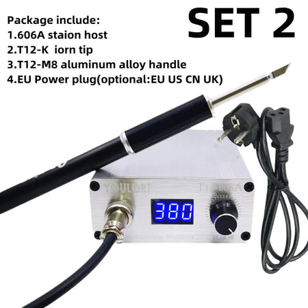 T12 75W Digital Soldering Iron Station &ndash; Temperature Ctrl silver SET 2