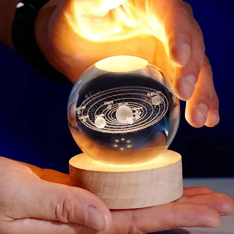 3D Crystal Spheres Glass Globe - Galaxy Solar System Decor