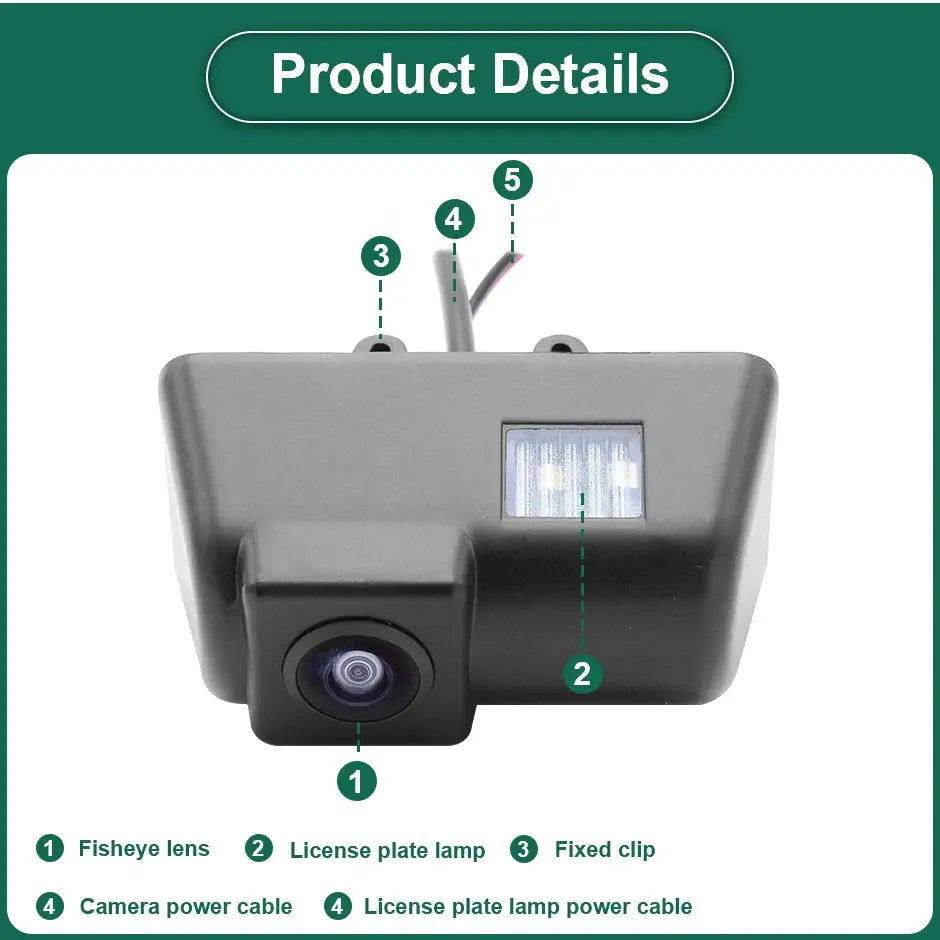 AHD 1080P Dynamic Trajectory Reverse Line Car License Plate Light Rear View Backup Camera For Ford Transit Connect Android DVD by InterCyprus Trading Ltd