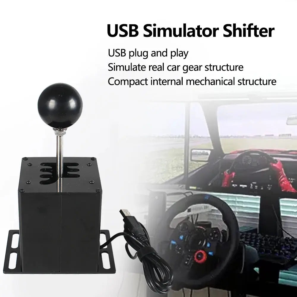 PC USB H Gear Shifter For Logitech G27 G29 G25 G920 For Thrustmaster T300RS/GT Shift Knob For ETS2 Simracing Racing Game by InterCyprus Trading Ltd