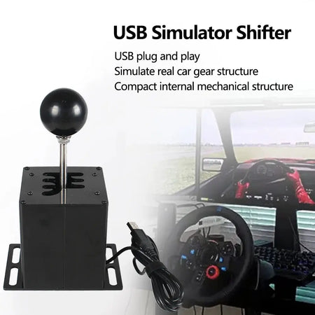 PC USB H Gear Shifter For Logitech G27 G29 G25 G920 For Thrustmaster T300RS/GT Shift Knob For ETS2 Simracing Racing Game by InterCyprus Trading Ltd