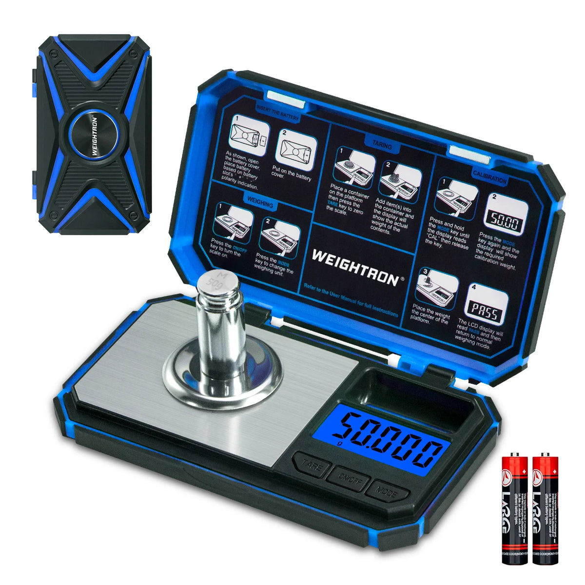 TU-50-BLU Jewelry Scale &ndash; Ultra-Precise 0.001g Readings 50g 0.001g