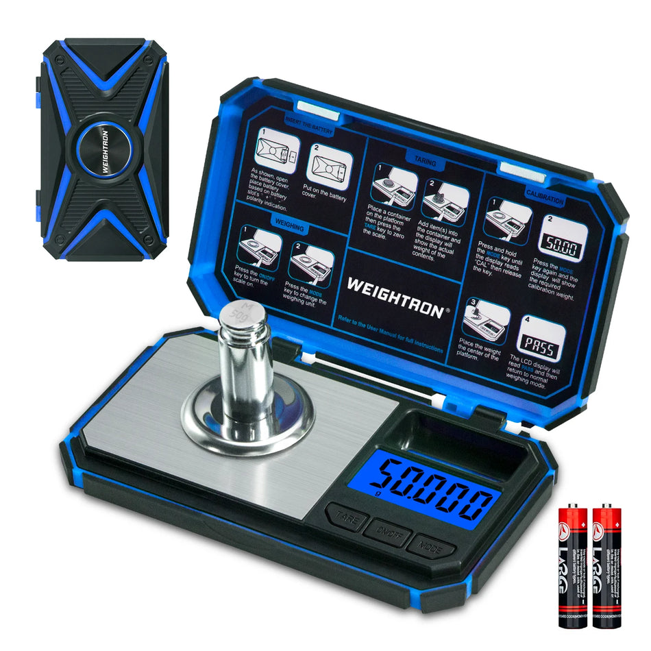TU-50-BLU Jewelry Scale &ndash; Ultra-Precise 0.001g Readings 50g 0.001g