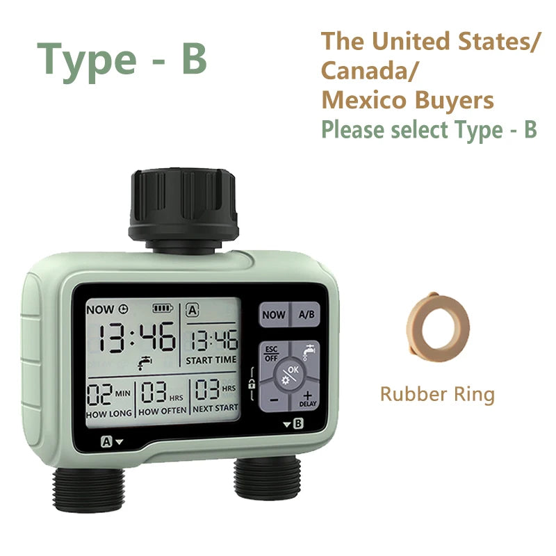 Super Timing System 2-Outlet Water Timer &ndash; Precise Watering Type-B