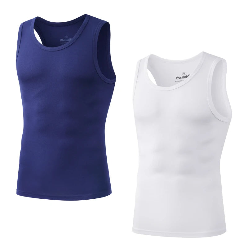 Men's Bamboo Fiber Compression Tank Tops - 2 Pack
