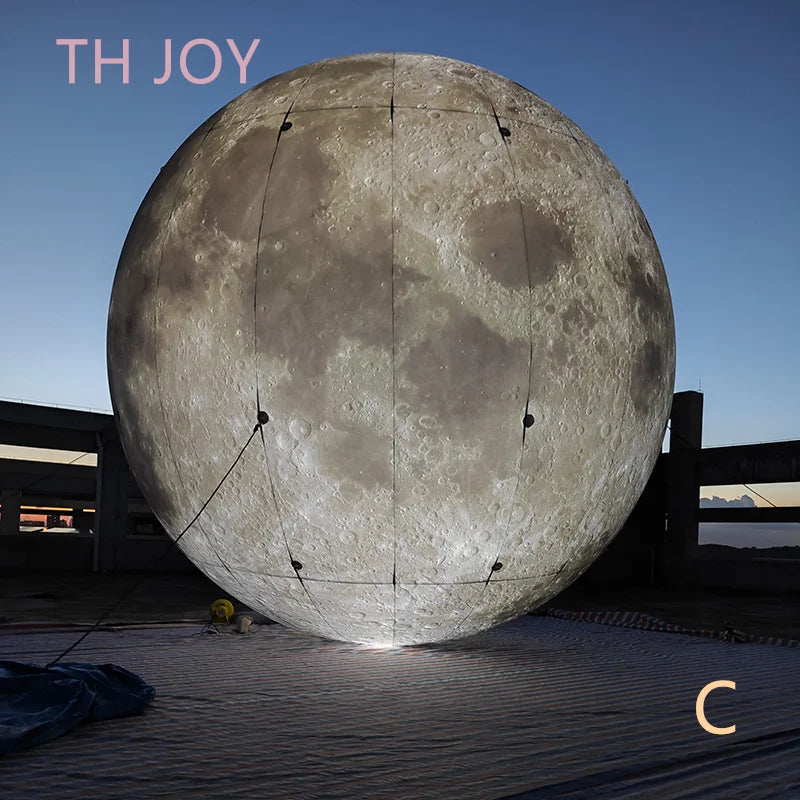 Γιγάντια Σφαίρα Πλανήτη Φεγγαριού Φουσκωτή Με LED Φως 8μ 26ft