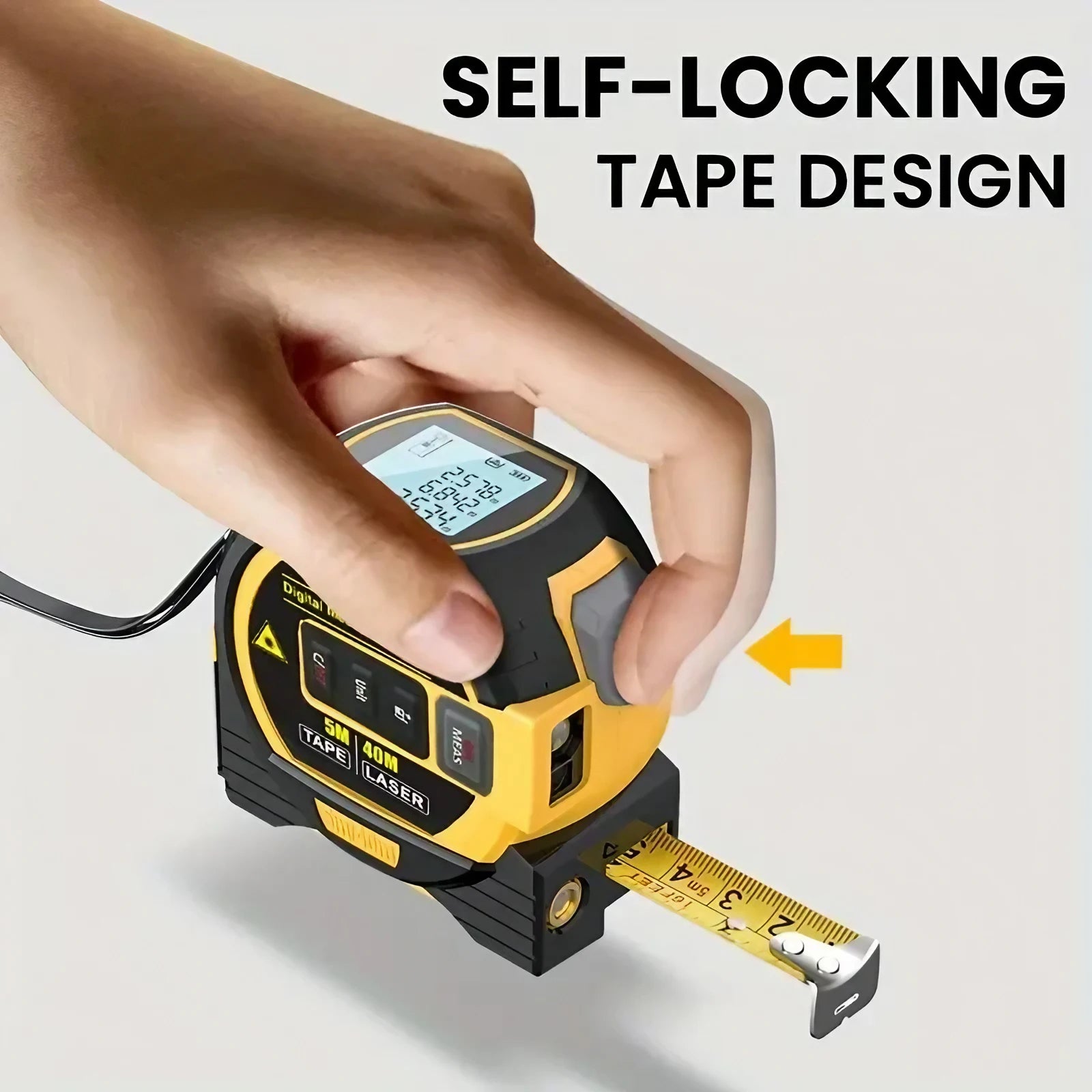 3-in-1 High Precision Laser Tape Measure - 40/60M with Data Storage
