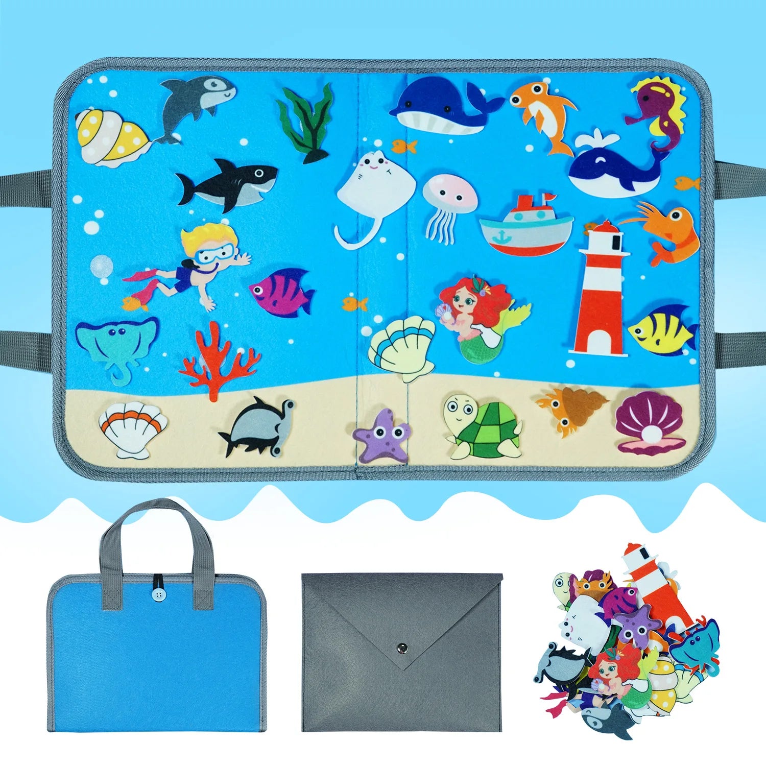 Montessori Animal Busy Board &ndash; Colorful Sensory Toy mermaid