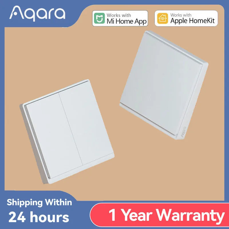 Comutator wireless de perete inteligent Aqara E1 Zigbee cu control dual