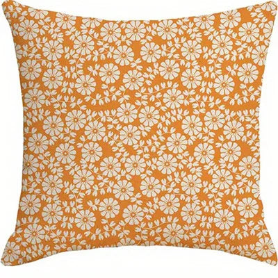 Floral Patterned Orange Pillowcases &ndash; Vibrant Home Decor Accent 2 / 60x60cm