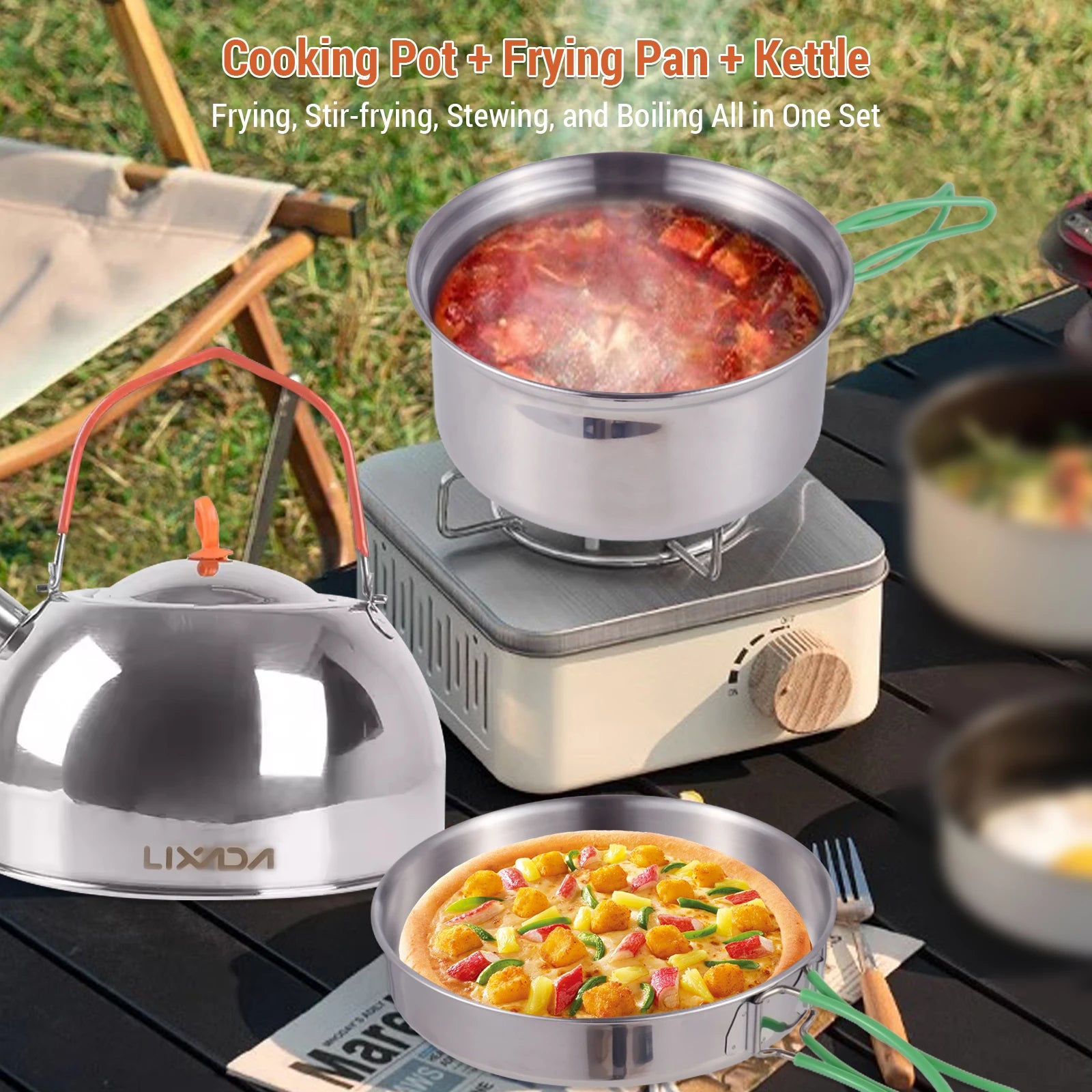 LIXADA Collapsible Camping Cookware &ndash; Ultra Lightweight