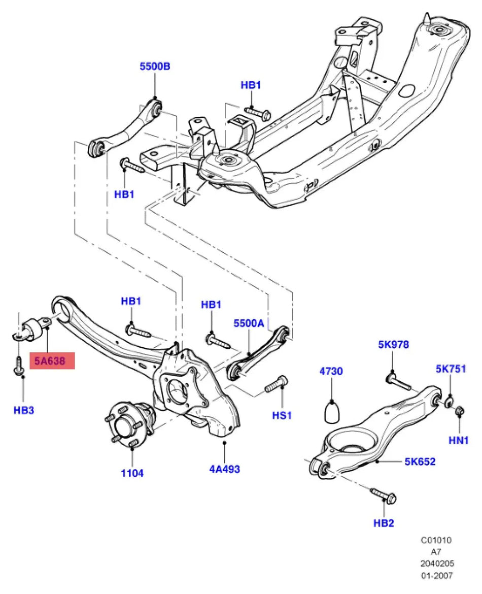 Arm Bushing, Rear Suspension for Ford Focus I CAK C-MAX