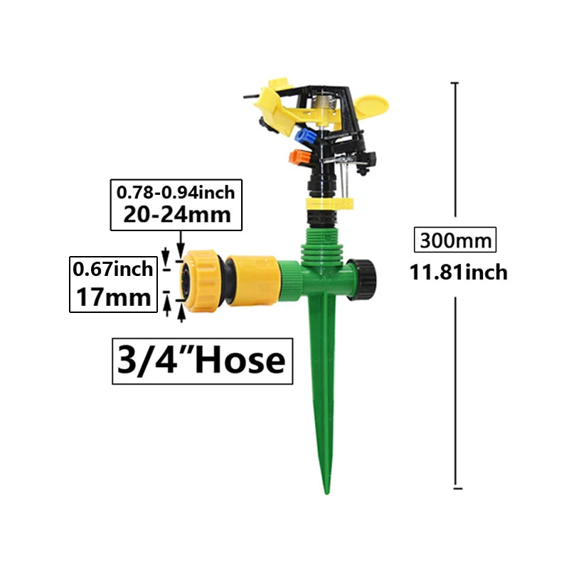 360 Degree Rotating Jet Sprinklers | Double Outlet Rocker Nozzles for Efficient Garden Irrigation E