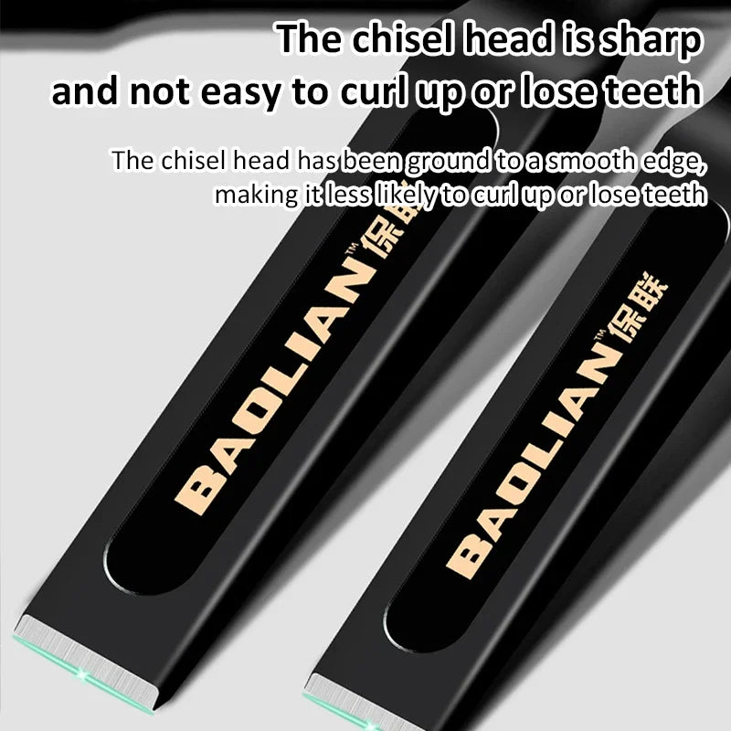 Chrome Vanadium Steel Flat Chisel with Hand Guard &ndash; 6/8/10/12 Inch Options