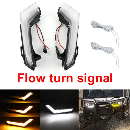 Front LED Signature Lights Turn Signal Light for Can-Am Defender & Defender Max 2020+ / Commander Max 2021+ by InterCyprus Trading Ltd