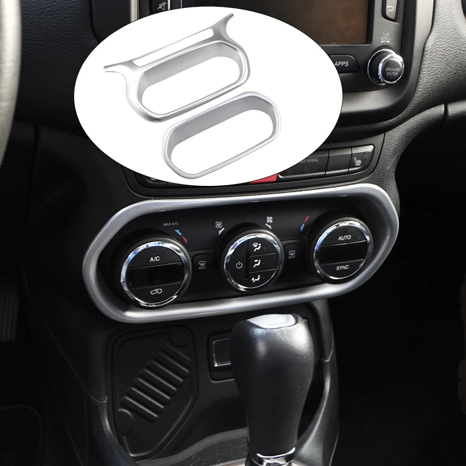 Center Console Chrome Trim Sticker for Jeep Renegade 2015-2019 Dashboard AC Switch Cover