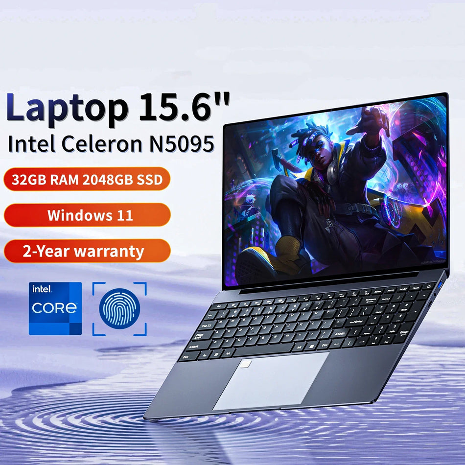 15.6 Inch Portable Laptop Intel N5095 &ndash; High Performance 32GB RAM and 2TB SSD