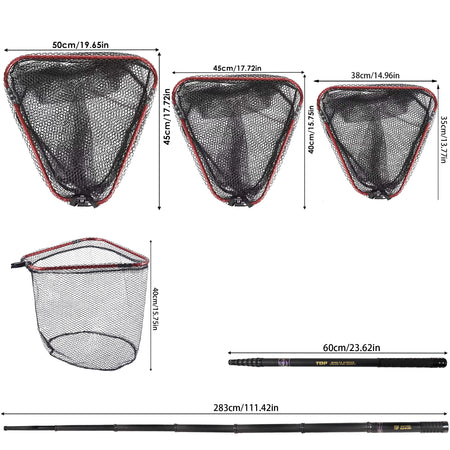 MBLN Portable Carbon Fiber Fishing Net with Retractable Alloy Head