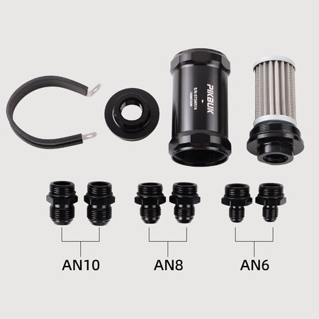 Inline Fuel Filter An6 An8 An10 For E85 100 Micron Stainless Steel Element by InterCyprus Trading Ltd