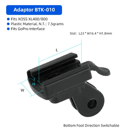 Headlight Holder for XOSS XL400 800 &ndash; Switchable Foot Direction Mount BTK010 / CHINA
