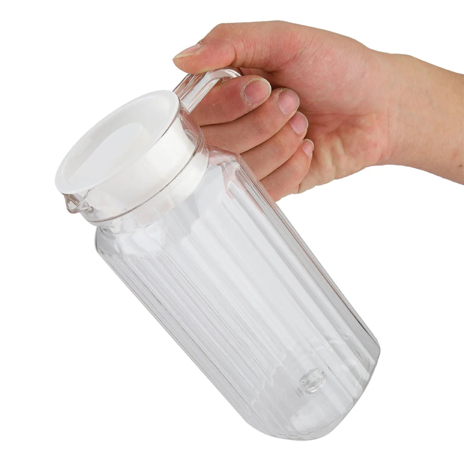 Acrylic Juice Bottle Striped Water Jug &ndash; Keeps Drinks Cold