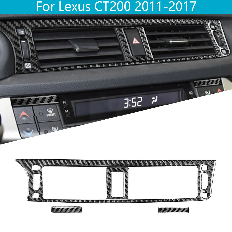 Moldura de fibra de carbono para salida de aire de la consola central de Lexus CT200 2011-2017