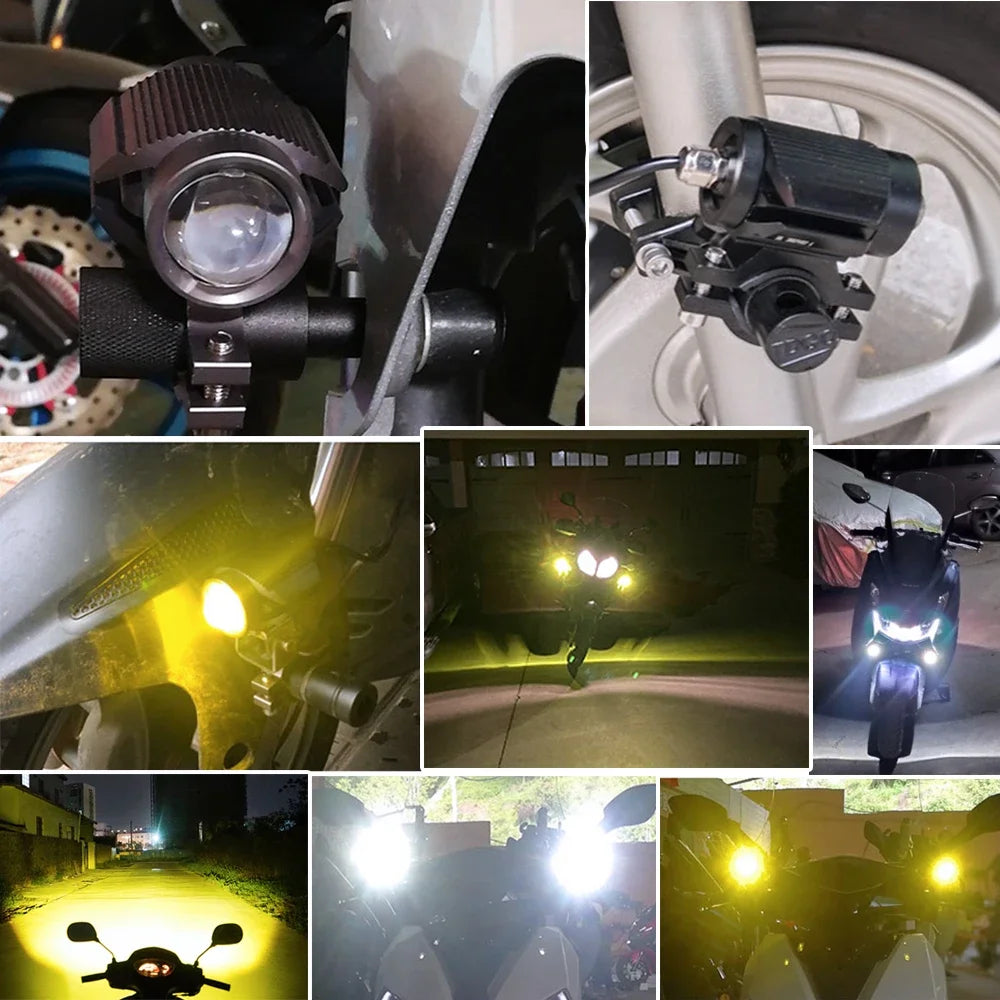 High-Intensity LED Motorcycle Fog Light with Adjustable Lens