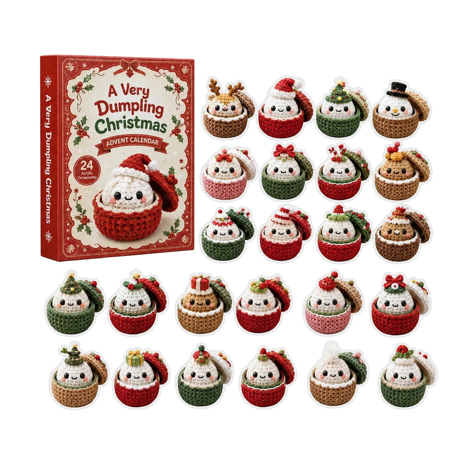 24 Days Christmas Advent Calendar With Dumpling Ornaments Home Decor