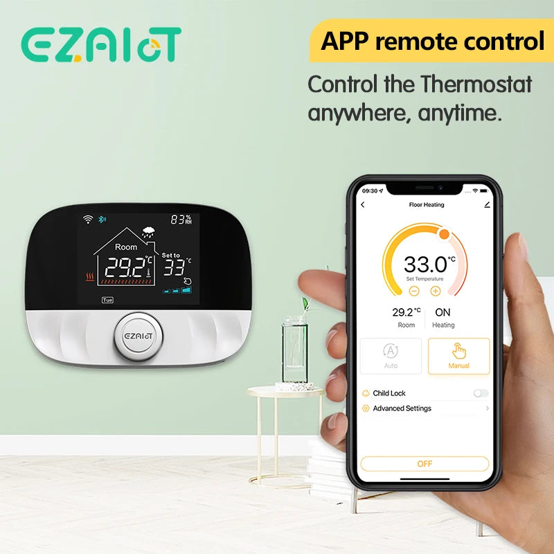 Wireless Thermostat For Gas Boiler Tuya RF433 &ndash; Alexa Ready