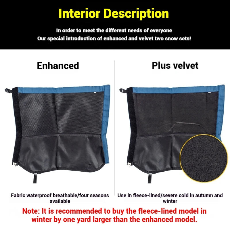 Водонепроницаемые походные гамаши с флисовой подкладкой, полиэстер для охоты, альпинизма, кемпинга и зимних путешествий